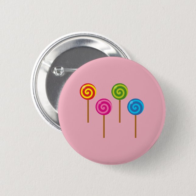 Assorted Spiral Colorful Lollipops Button (Front & Back)