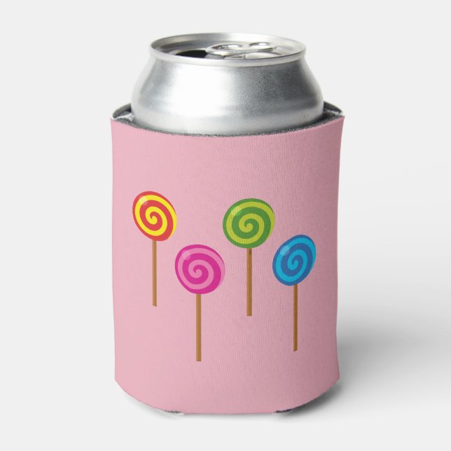 Assorted Spiral Colorful Lollipops Can Cooler (Can Front)