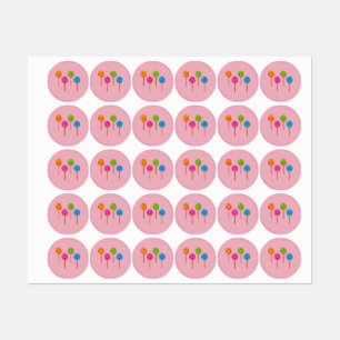 Assorted Spiral Colorful Lollipops Labels