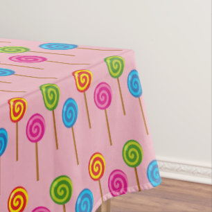 Assorted Spiral Colorful Lollipops Tablecloth