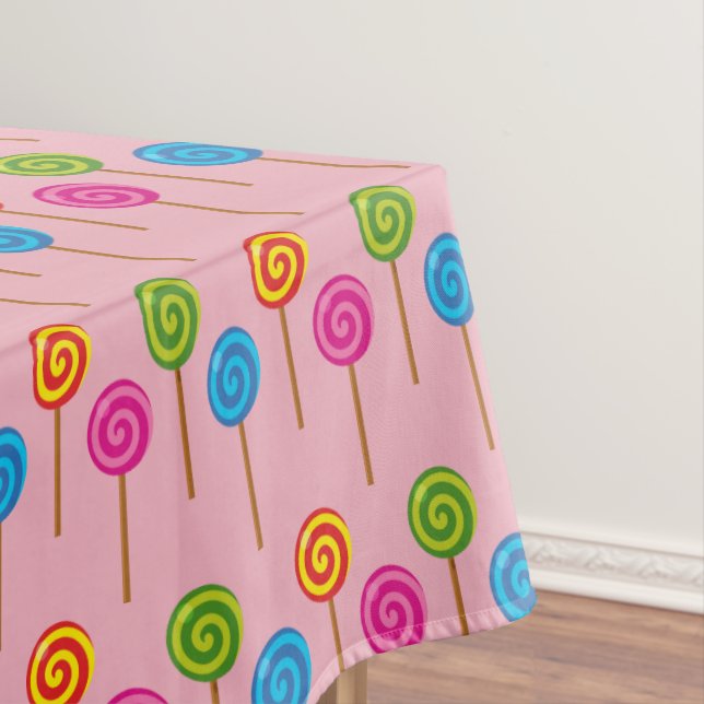 Assorted Spiral Colorful Lollipops Tablecloth (In Situ)