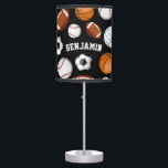 Assorted Sports Player Custom Name Black Table Lamp<br><div class="desc">A black desktop lamp featuring a variety of sports equipment for that special All-Star in your life.</div>
