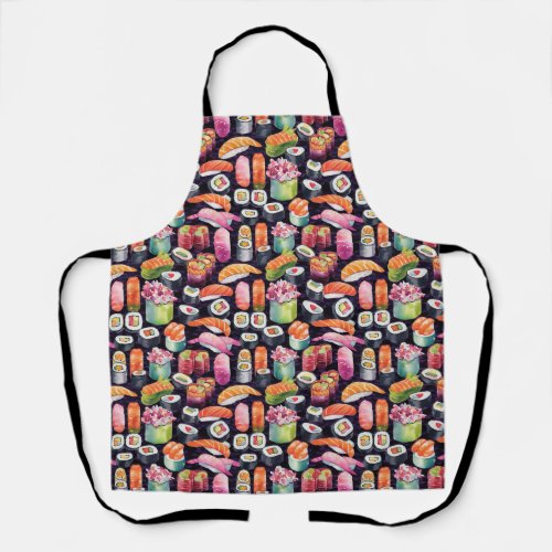 Assorted Sushi Watercolor Apron