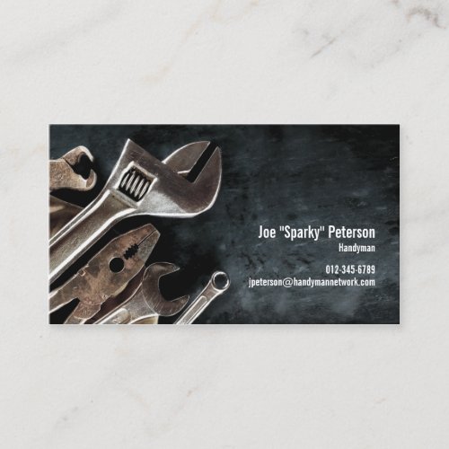Assorted Tools Black Handyman Business Card