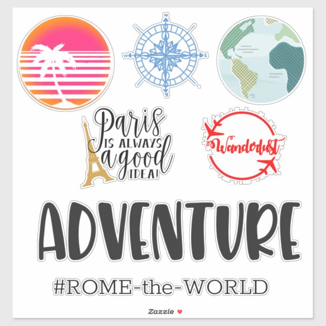 Assorted Travel Luggage Sticker (Sheet)