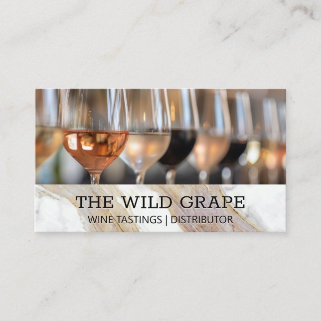 Assorted Wines for Tastings | Grapes Business Card (Front)