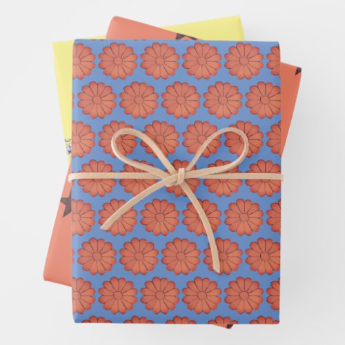 Assorted Wrapping Paper Flat Sheet Set of 3