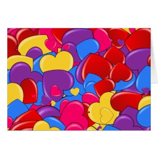 Assortment Candy Coated Valentine Chocolate Hearts Greeting Cards