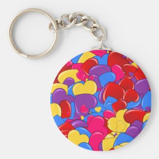 Assortment Candy Coated Valentine Chocolate Hearts Key Chains