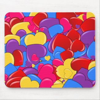 Assortment Candy Coated Valentine Chocolate Hearts Mousepad