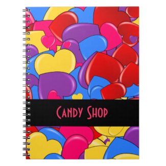 Assortment Candy Coated Valentine Chocolate Hearts Note Books