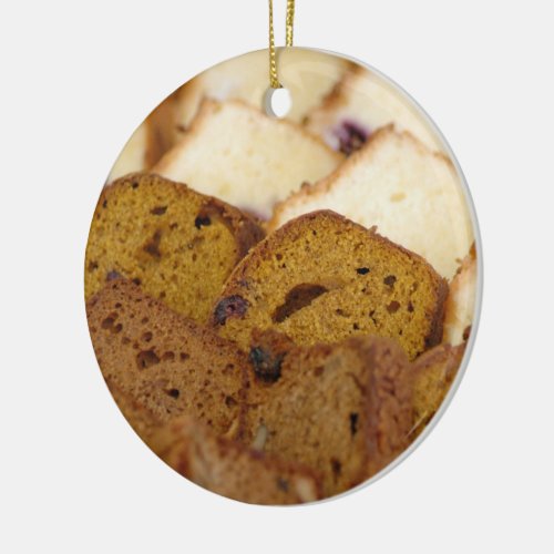 Assortment of Breakfast Breads and Cakes Ceramic Ornament