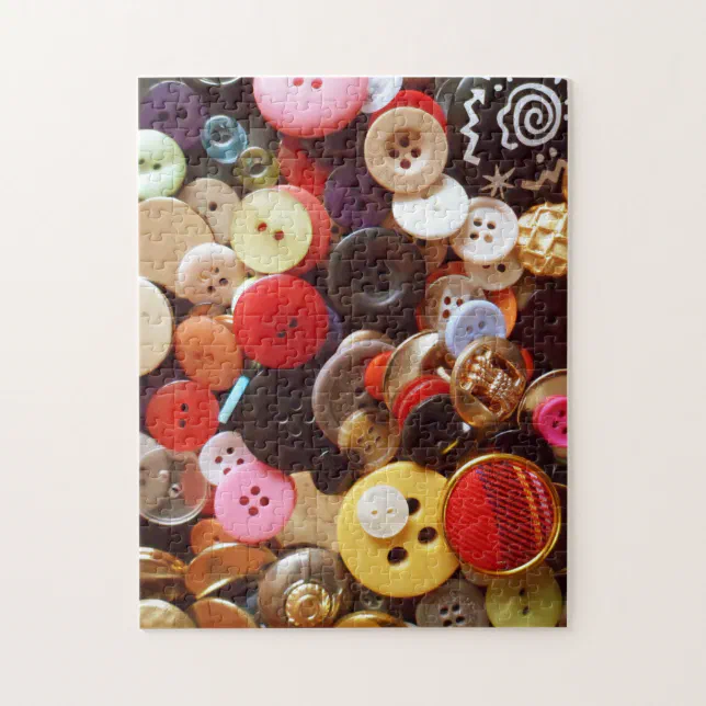 Assortment of Buttons Fun Haberdashery Jigsaw Puzzle | Zazzle
