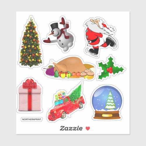 Assortment of Christmas Stickers