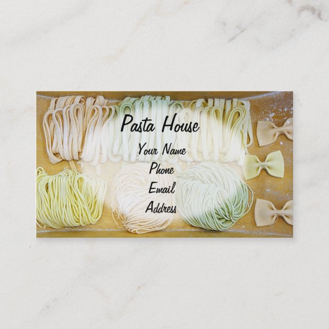 Assortment of Fresh, Handmade Italian Pasta Business Card (Front)