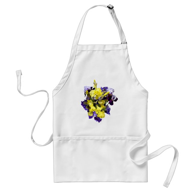 Assortment of Irises Yellow and Purple Adult Apron (Front)