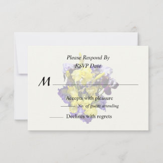 Assortment of Irises Yellow and Purple RSVP Card