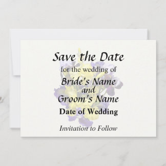 Assortment of Irises Yellow and Purple Save The Date