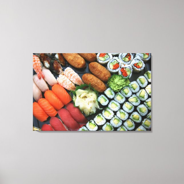 Assortment of Japanese sushi favorites Canvas Print (Front)