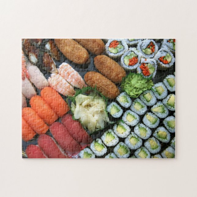Assortment of Japanese sushi favorites Jigsaw Puzzle (Horizontal)