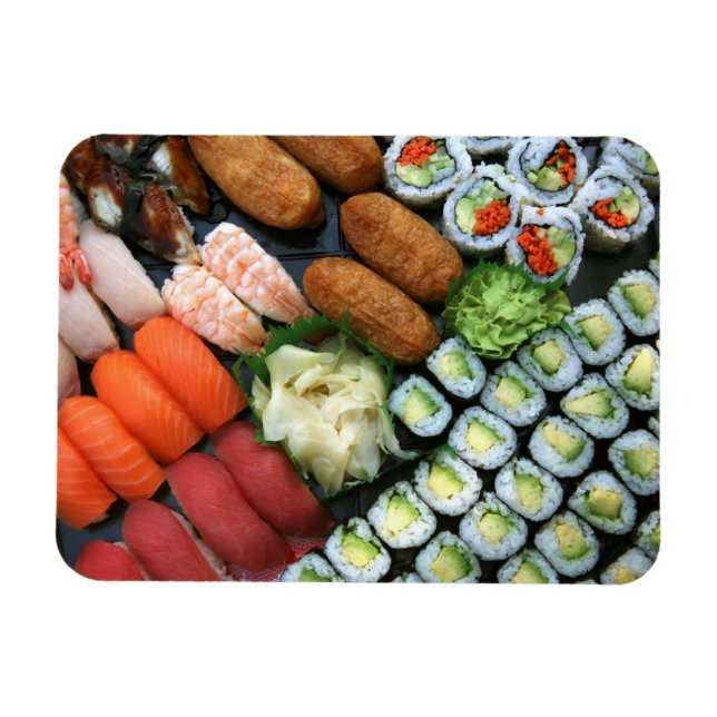 Assortment of Japanese sushi favorites Magnet (Horizontal)