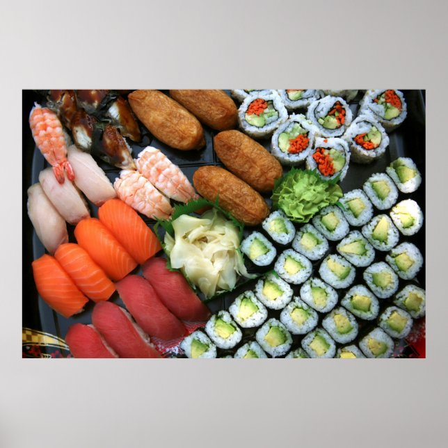 Assortment of Japanese sushi favorites Poster (Front)