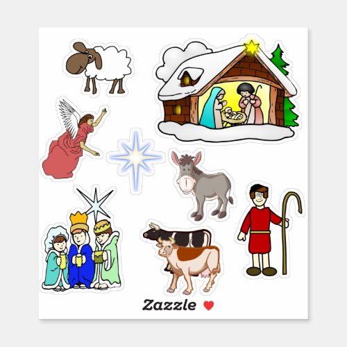Assortment of Religious Christmas Stickers
