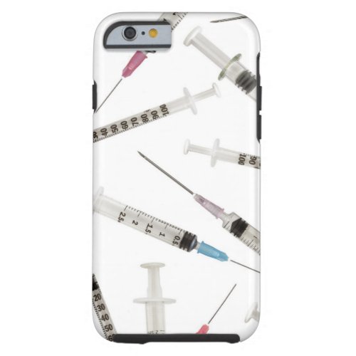 Assortment of syringes in various sizes and tough iPhone 6 case