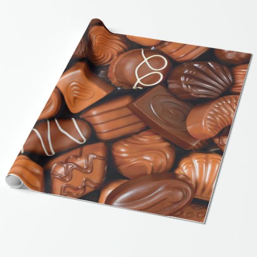 Assortment of Tempting Chocolates Wrapping Paper