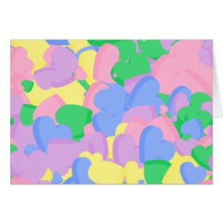 Assortment Pastel Sugar Candy Valentine Hearts Card