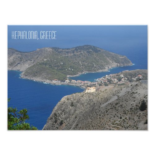 Assos Village Landscape Kefalonia Greek Island Photo Print