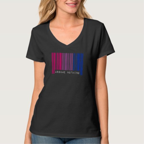Assume Nothing Barcode Bisexual Pride Flag Coming  T_Shirt