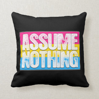 Assume Nothing Pansexual Pride Flag Throw Pillow