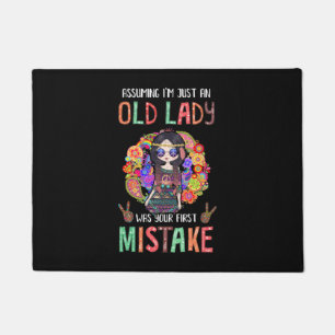 Assuming I'm Just An Old Lady Hippie Gift Doormat