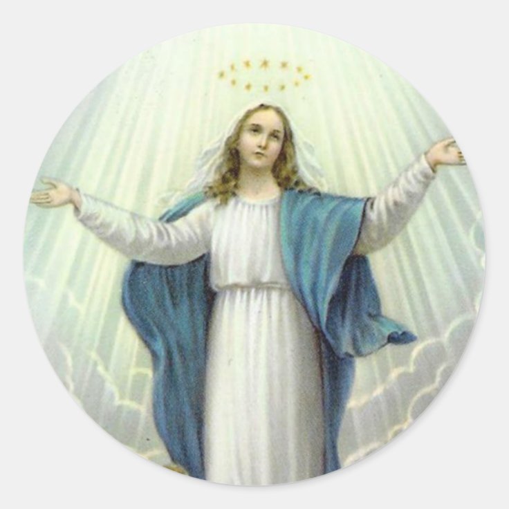 Assumption of Blessed Virgin Mary Classic Round Sticker | Zazzle