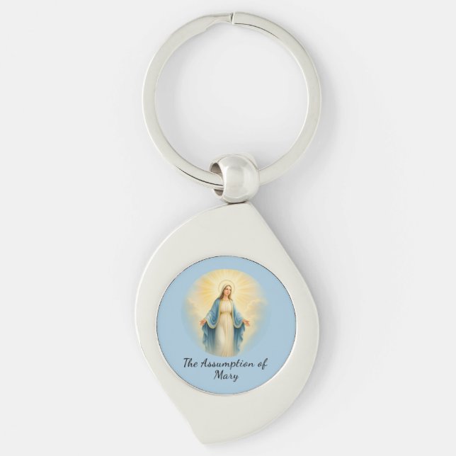 Assumption of Mary Catholic Saint  Keychain (Front)