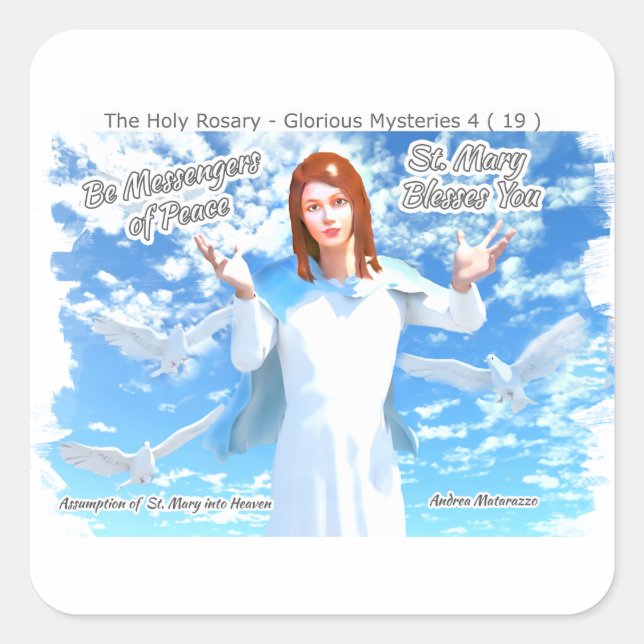 Assumption of St. Mary into Heaven Square Sticker (Front)
