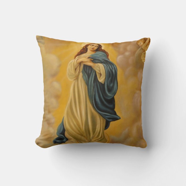 Assumption of the Blessed Virgin Mary Catholic Throw Pillow (Front)