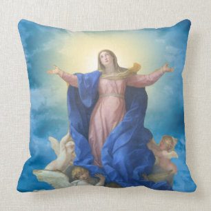 Assumption of the Blessed Virgin Mary Catholic Throw Pillow