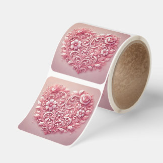 Assymetrical Mauve Heart Square Sticker