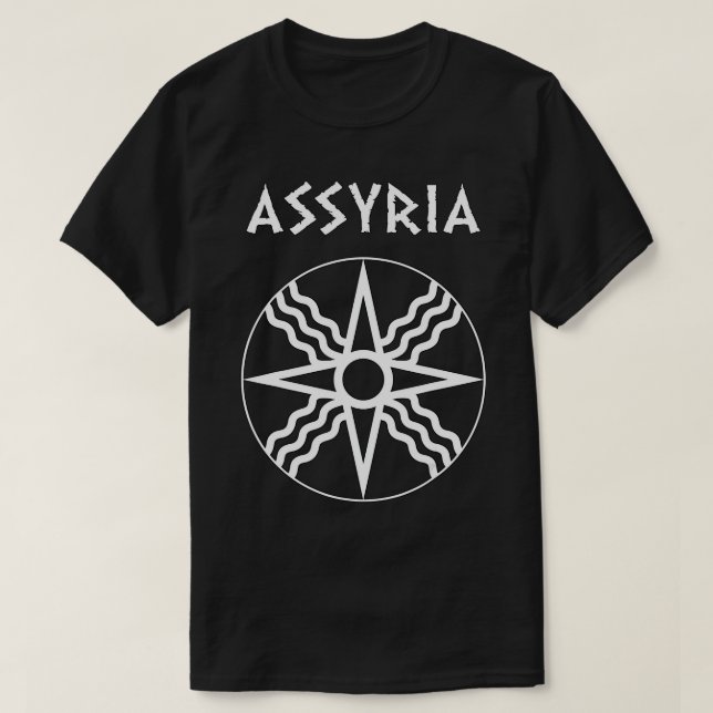 Assyria Ancient Assyrian Empire Symbol of Shamath  T-Shirt (Design Front)