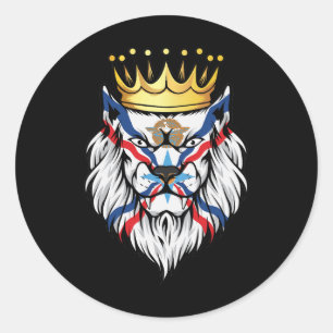 Assyria Lion King Flag Classic Round Sticker