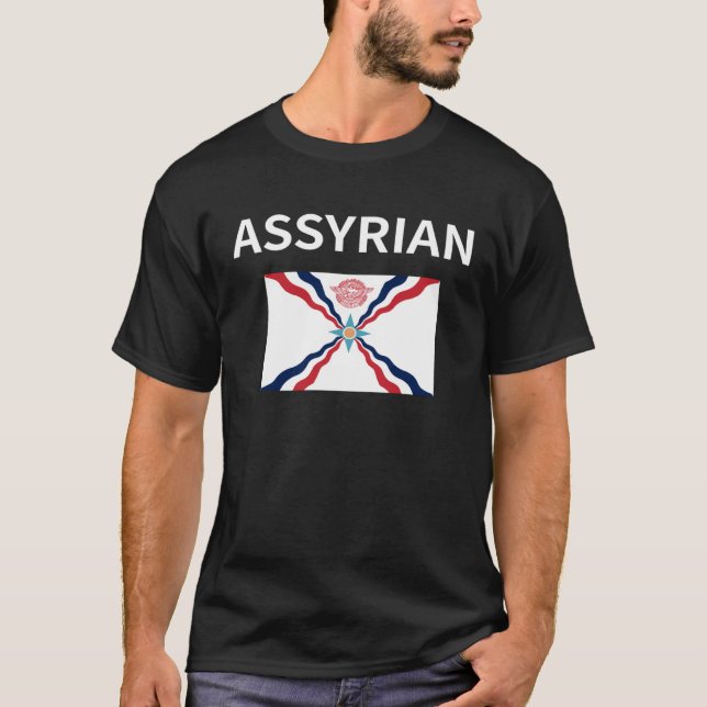 Assyria Pride  Assyrian Flag T-Shirt (Front)