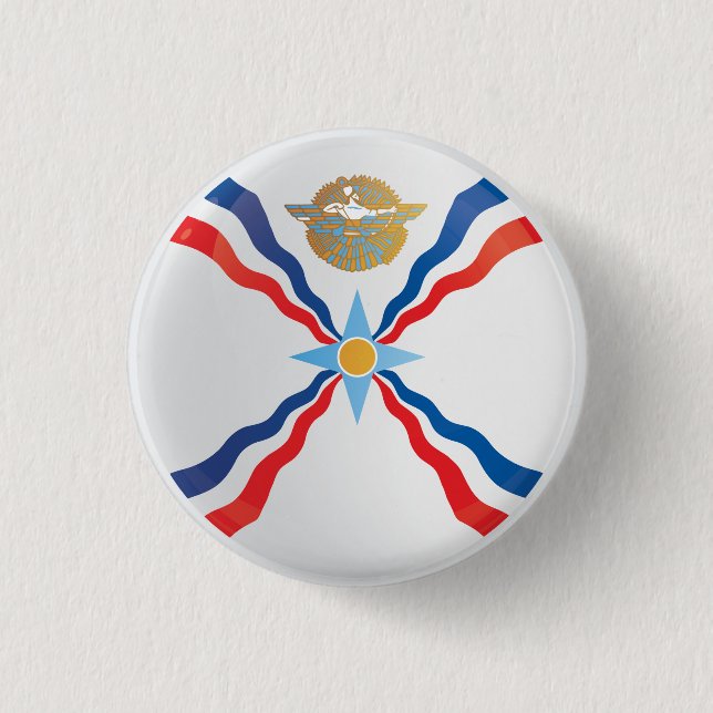 Assyria  Round Icon Flag Button (Front)