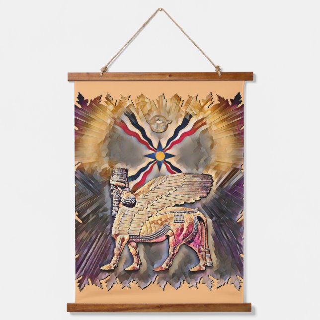 Assyria Wood Topped Wall Tapestry (Front)