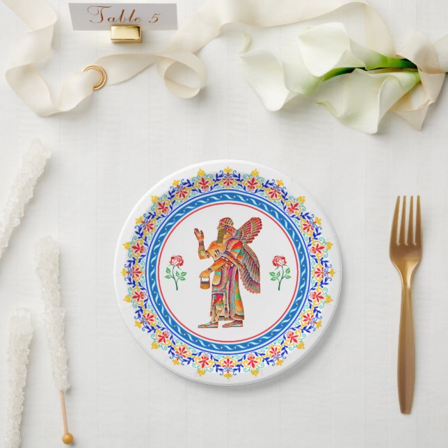 Assyrian Anunnaki in Color Paper Plate (Wedding)