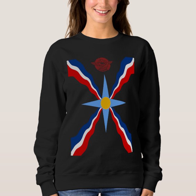 Assyrian Ashur Flag Assyrian Flag Ator Sweatshirt (Front)