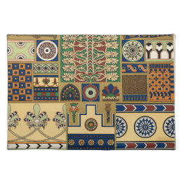 Assyrian Beautiful Geometric Retro Pattern  Cloth Placemat