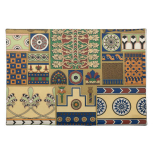 Assyrian Beautiful Geometric Retro Pattern Cloth Placemat