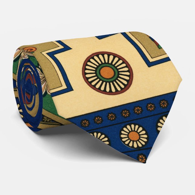 Assyrian Colorful Retro Pattern  Neck Tie (Rolled)